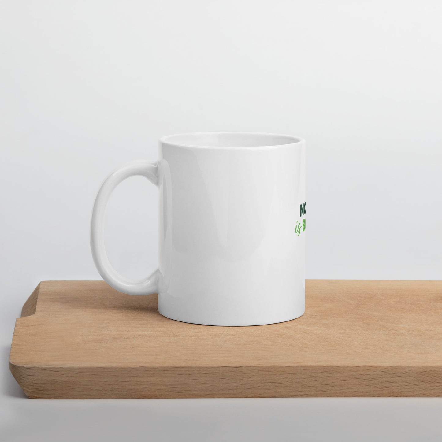 White glossy mug